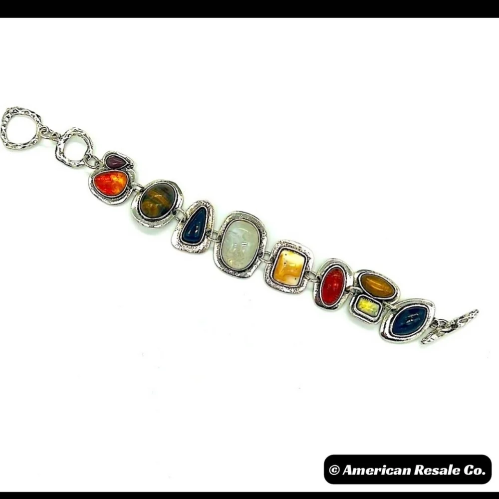 Vintage Style Silver Boho Bracelet, Chunky Bracelet, Statement Bracelet Gift - Picture 3 of 4